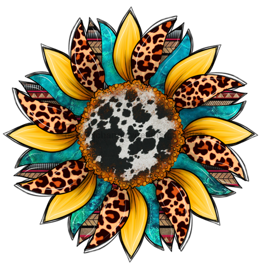 Sunflower, Cow Print Flower, Leopard Flower, wood sign, Door Hanger, DECOE-W-089 - DecoExchange®