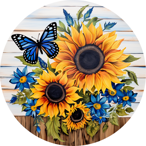 Sunflower Door Hanger Dco-00952-Dh Sign For Wreath 18 Round