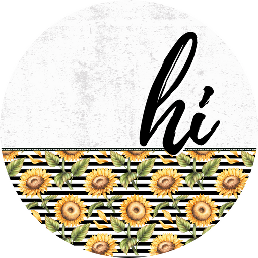 Sunflower Door Hanger Dco-01606-Dh 18’ Round Wood