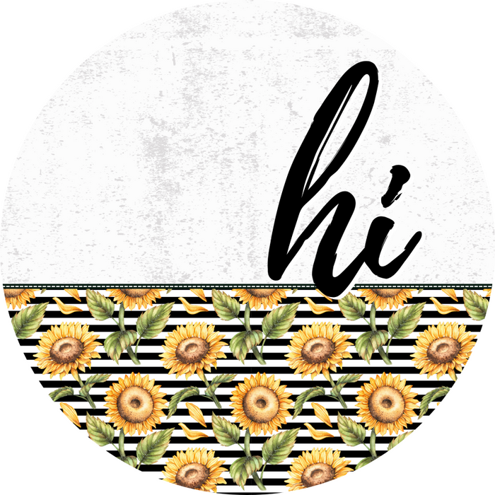 Sunflower Door Hanger Dco-01606-Dh 18’ Round Wood