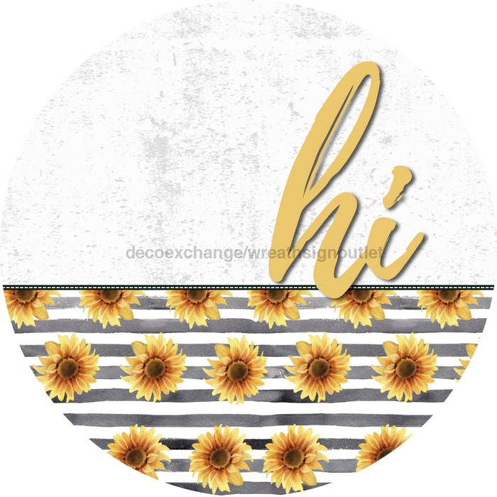 Sunflower Door Hanger Dco-01607-Dh 18’ Round Wood