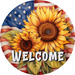 Sunflower Door Hanger Welcome Dco - 01329 - Dh 18’ Round Wood