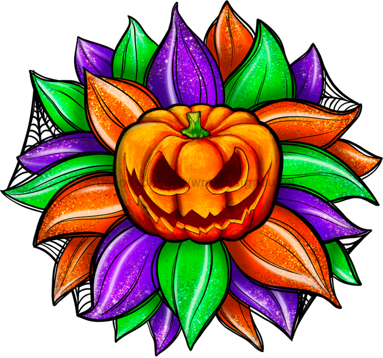 Sunflower, Halloween Flower, Purple Orange Flower, Spooky Flower, wood sign, Door Hanger, DECOE-W-092 - DecoExchange®