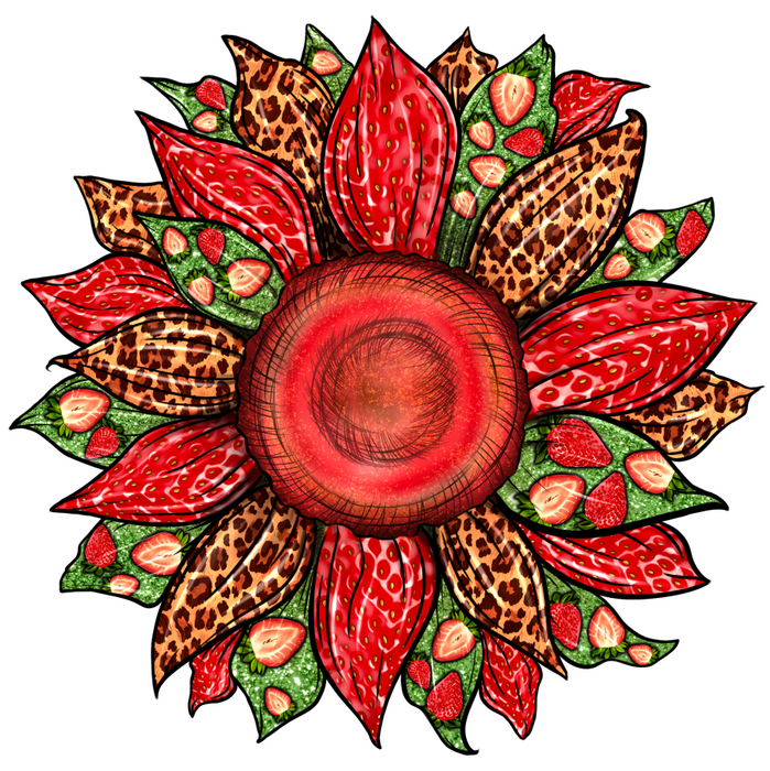 Sunflower, Strawberry Sunflower, Animal Print Flower, wood sign, DECOE-W-086 - DecoExchange®