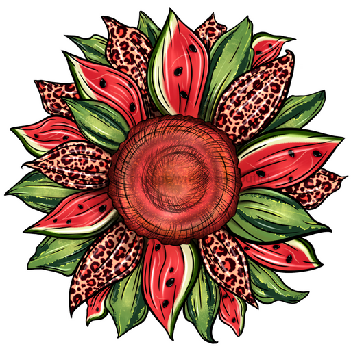 Sunflower, Summer Flower, Animal Print Flower, Watermelon Sunflower wood sign, Door Hanger, DECOE-W-097 - DecoExchange®