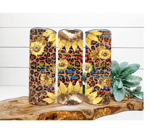 Sunflower Tumbler,  Leopard Tumbler 20 oz Skinny Tumbler DECOETUMBLER-248 - DecoExchange®