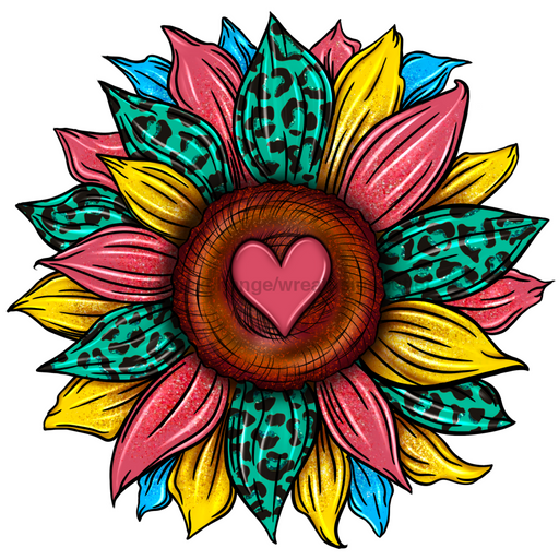 Sunflower, Valentine Flower, Animal Print Flower, Heart Flower, wood sign, DECOE-W-076 - DecoExchange®