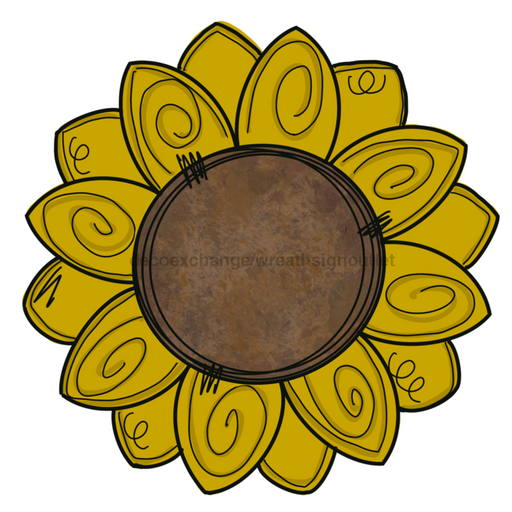 Sunflower Wood Wreath Sign Mj-W-00062 14’