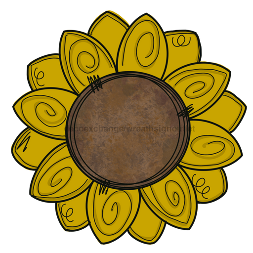 Sunflower Wood Wreath Sign Mj-W-00062 14’