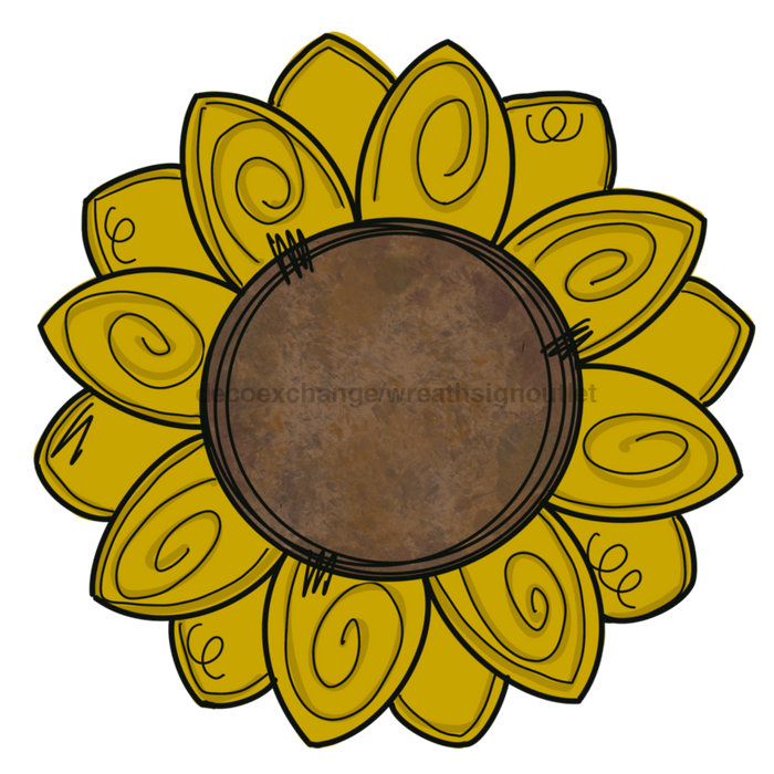 Sunflower Wood Wreath Sign Mj-W-00062 14’