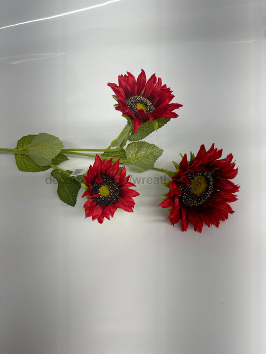 Sunflower X 3 Red 12344 Greenery