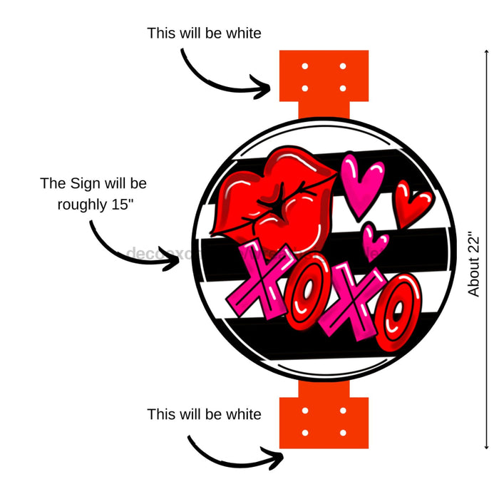 Swag Door Hanger Valentine Sign 22’’ Wood Decoe-W-2657-Sb For Wreath