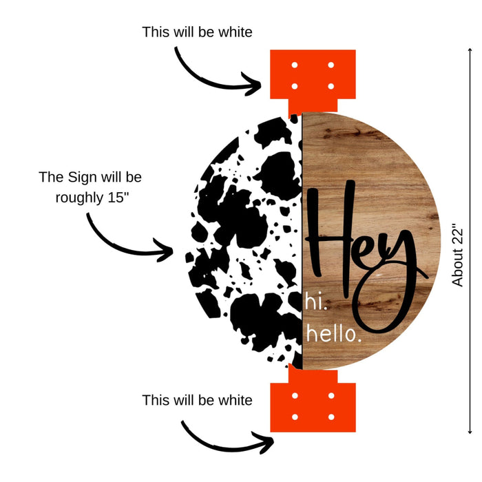 Swag Door Hanger Welcome Sign 22’’ Wood Decoe-W-4152-Sb For Wreath