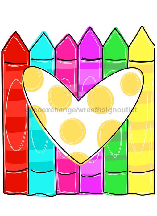 Teacher Door Hanger Crayon Wood Sign Decoe-W-533 22