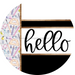 Teacher Door Hanger, Hello Door Hanger, DCO-01979-DH, 18" Round Wood