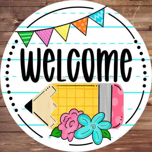 Teacher Door Hanger Welcome Dco-01303-Dh 18 Round Wood