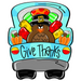 Thanksgiving Sign Turkey Truck Door Hanger Wood Sign Decoe-W-321 22