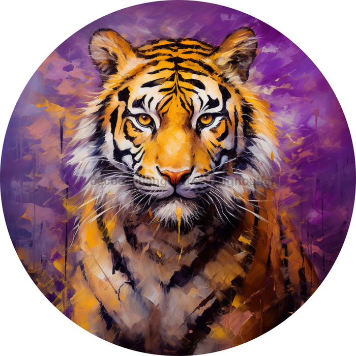 Tiger Wall Art, MB-00004, Sign For Wreath, 10" Metal Sign
