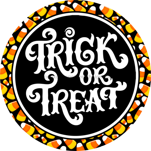Trick or Treat Halloween Sign, DECOE-5277-D, Sign For Wreath, 10" Wood Sign