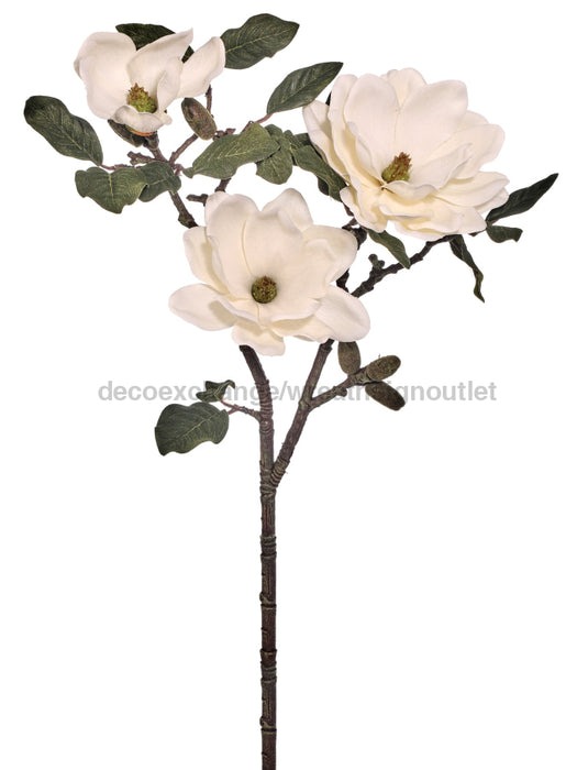 Triple Magnolia Bloom Spray 19’’ Mtf23303-Crwt Pick