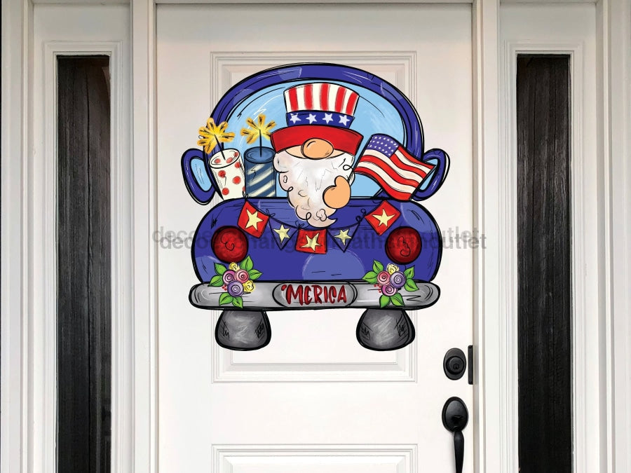 Truck Sign Patriotic Wood Sign Door Hanger Decoe-W-115 22