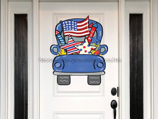 Truck Sign Patriotic Wood Sign Door Hanger Decoe-W-119 22