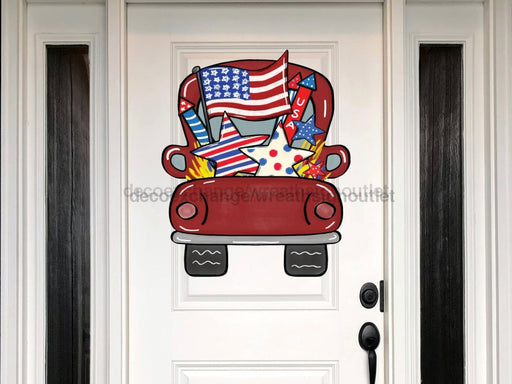 Truck Sign Patriotic Wood Sign Door Hanger Decoe-W-124 22