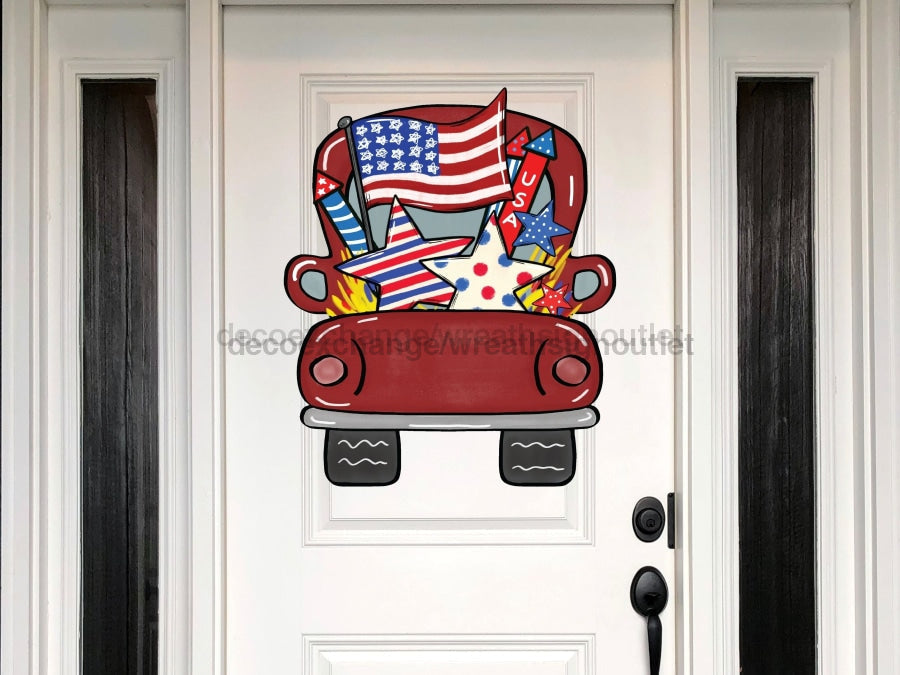 Truck Sign Patriotic Wood Sign Door Hanger Decoe-W-124 22