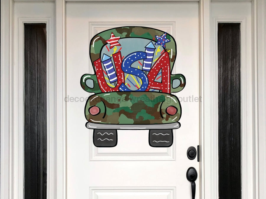 Truck Sign Patriotic Wood Sign Door Hanger Decoe-W-125 22