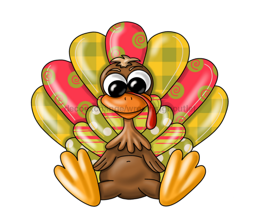 Turkey Sign, Pink and Yellow Turkey, Fall Sign, Autumn Sign, wood sign, PCD-W-031 - DecoExchange®