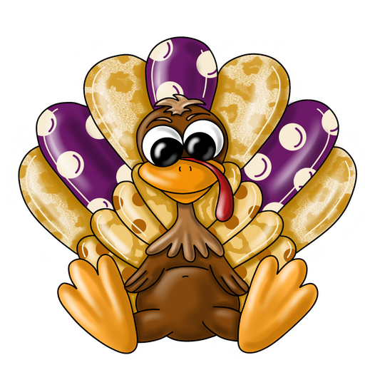 Turkey Sign, Plum and Gold Turkey, Fall Sign, Autumn Sign, wood sign, PCD-W-032 - DecoExchange®