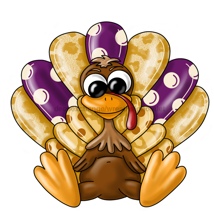 Turkey Sign, Plum and Gold Turkey, Fall Sign, Autumn Sign, wood sign, PCD-W-032 - DecoExchange®
