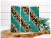 Turquoise Leopard Tumbler, 20 oz Skinny Tumbler DECOETUMBLER-115 - DecoExchange
