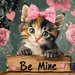 Valentine Cat Wall Art, MB-00041, Sign For Wreath, 10x10" Metal Sign
