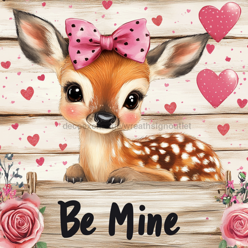 Valentine Deer Wall Art, MB-00031, Sign For Wreath, 10x10" Metal Sign