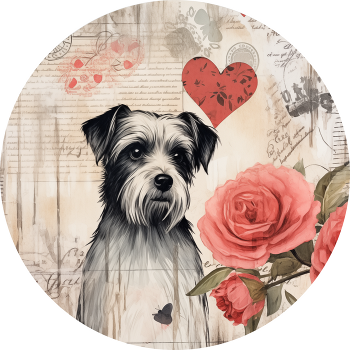 Valentine Door Hanger Dog Sign Dco-00872-Dh For Wreath 18 Round