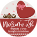 Valentine Door Hanger Welcomeish Dco-01041 Sign For Wreath 18 Round