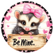 Valentine Opossum Wall Art, MB-00050, Sign For Wreath, 10" Metal Sign