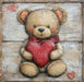 Valentine Sign, Bear Sign, DCO-02230, Sign For Wreath, 10x10 Metal Sign