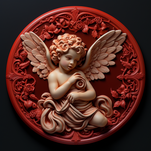 Valentine Sign Cupid Dco-00618 For Wreath 10 Round Metal