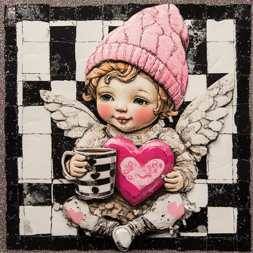 Valentine Sign Cupid Dco-02128 For Wreath 10X10’’ Metal