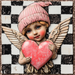 Valentine Sign Cupid Dco-02131 For Wreath 10X10’’ Metal