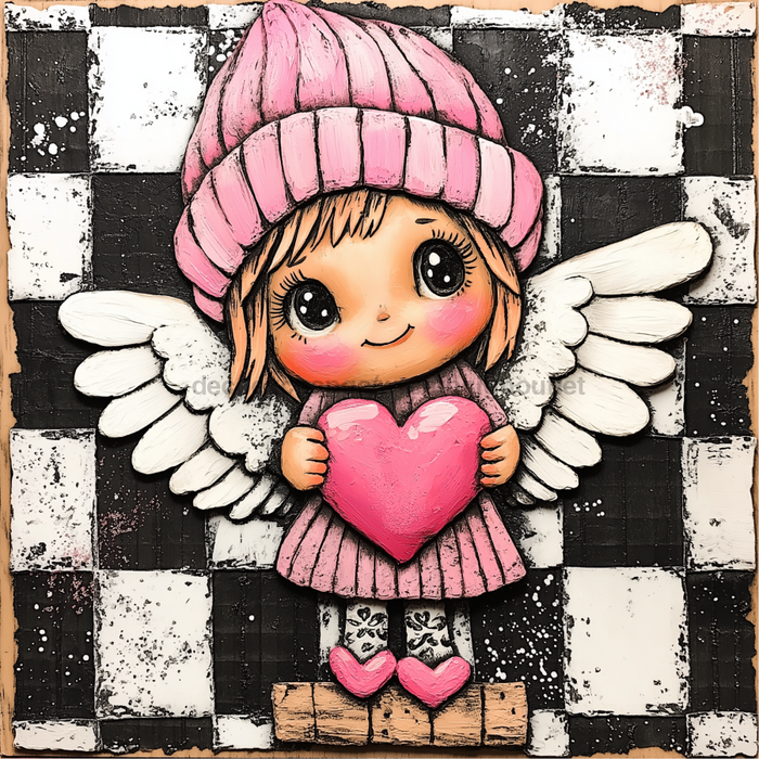 Valentine Sign Cupid Dco-02141 For Wreath 10X10’’ Metal