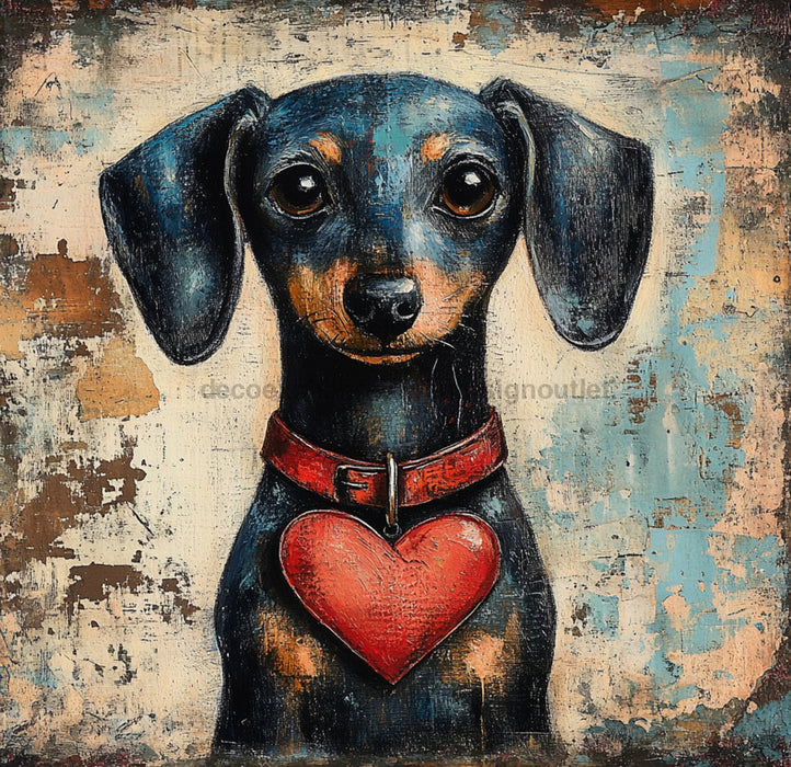 Valentine Sign, Dog Sign, DCO-02225, Sign For Wreath, 10x10 Metal Sign