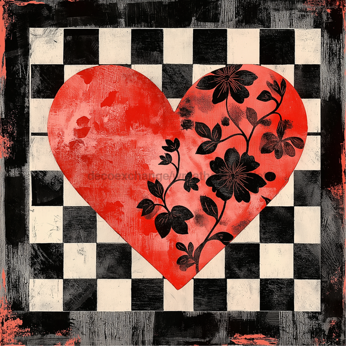 Valentine Sign Heart Dco-02151 For Wreath 10X10’’ Metal