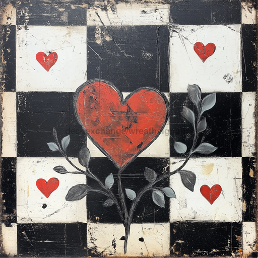 Valentine Sign Heart Dco-02164 For Wreath 10X10’’ Metal
