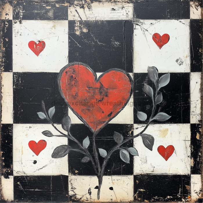 Valentine Sign Heart Dco-02164 For Wreath 10X10’’ Metal