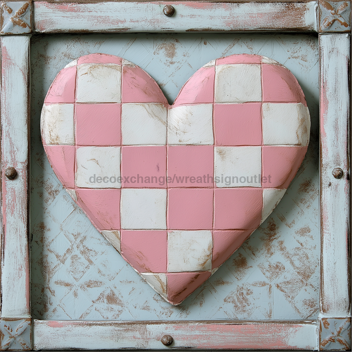 Valentine Sign Heart Dco-02168 For Wreath 10X10’’ Metal