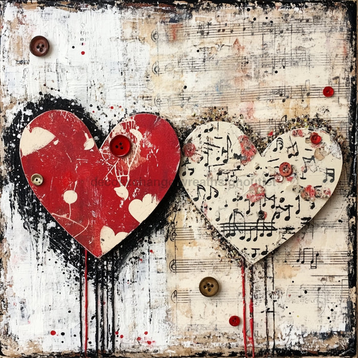 Valentine Sign, Heart Sign, DCO-02237, Sign For Wreath, 10x10 Metal Sign