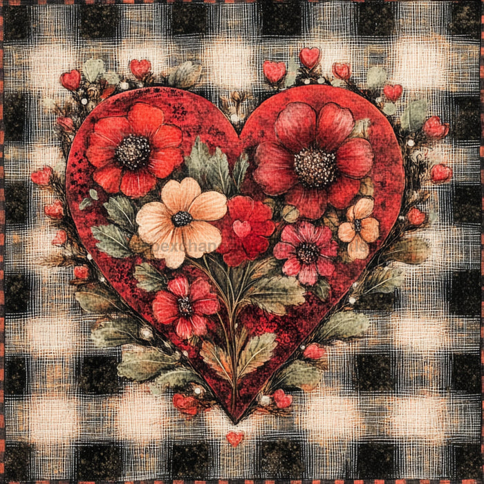 Valentine Sign, Heart Sign, DCO-02267, Sign For Wreath, 10x10 Metal Sign